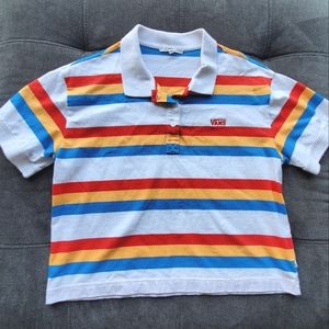 Vans Crop Henley Tee with Collar Women's size Large